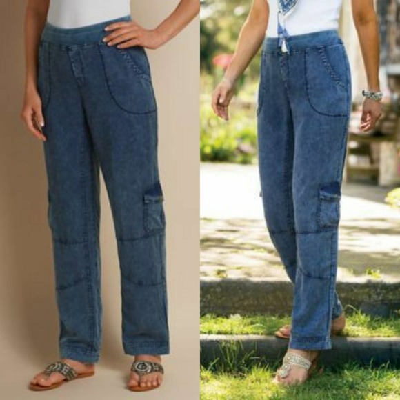 Soft Surroundings Toulon Tencel Stonewashed Pants - Picture 1 of 5